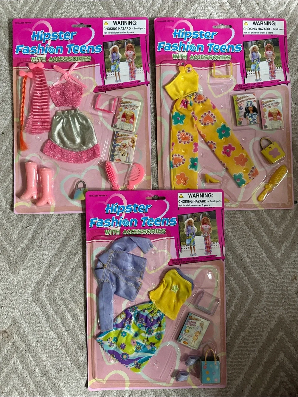 SEALED VINTAGE Doll Outfit/clothes Sets- BARBIE SIZE- HIPSTER FASHION TEENS